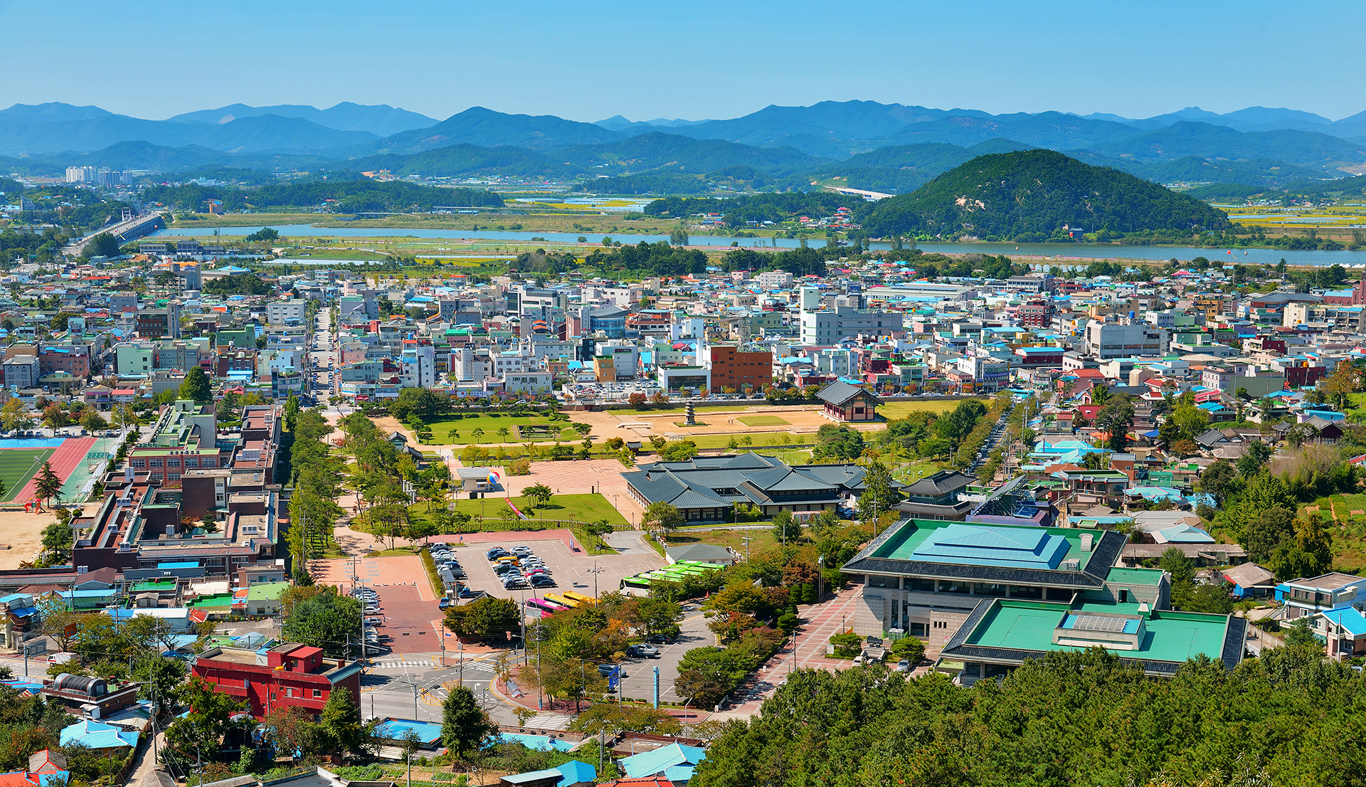 금성산에서 바라본 정림사지 이미지