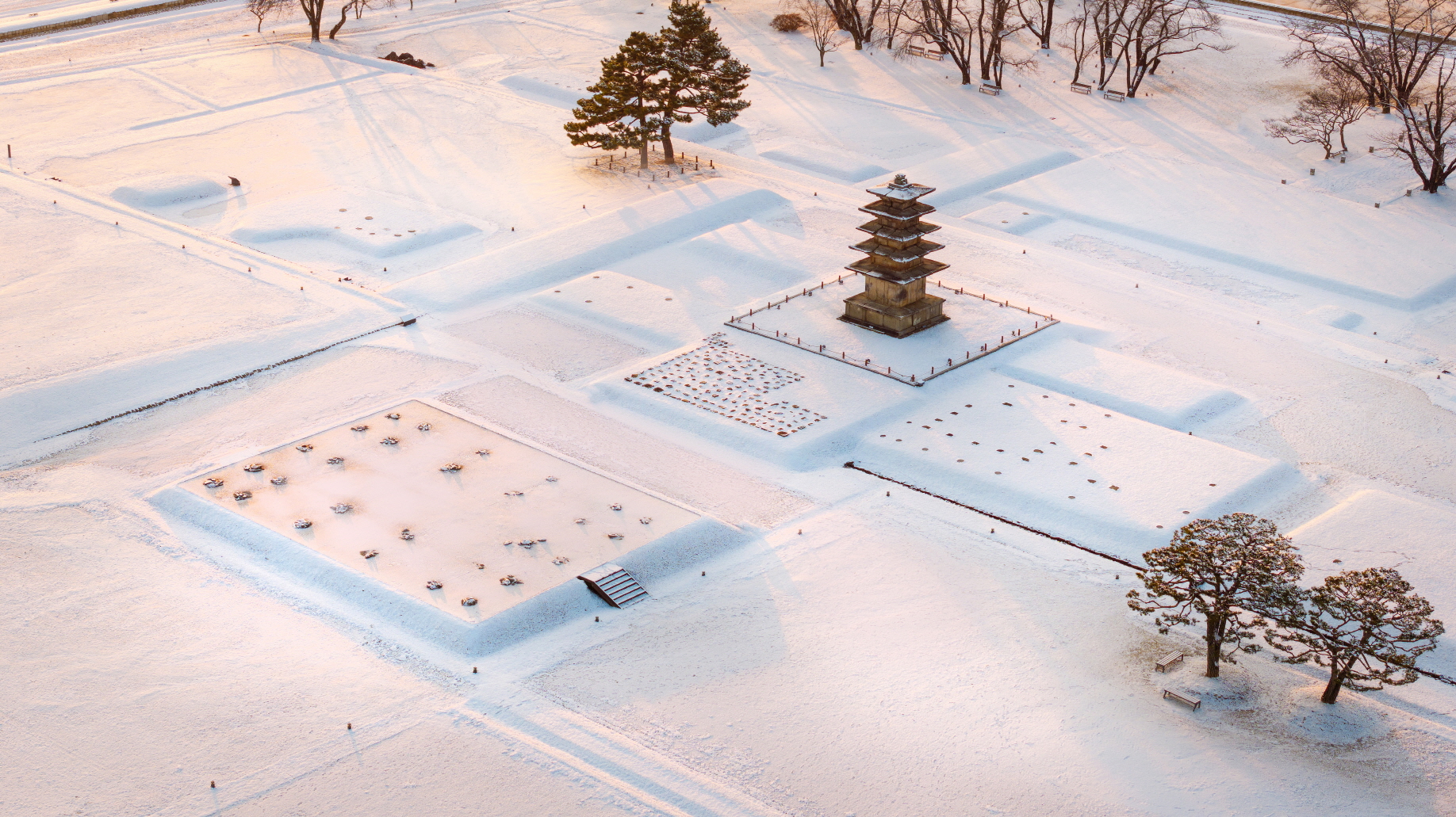 왕궁리 유적 겨울 이미지